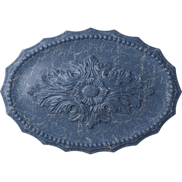 Ekena Millwork Oxford Ceiling Medallion, Hand-Painted Americana Crackle, 16 7/8"W x 11 3/4"H x 1 1/2"P CM16OXAMC - main